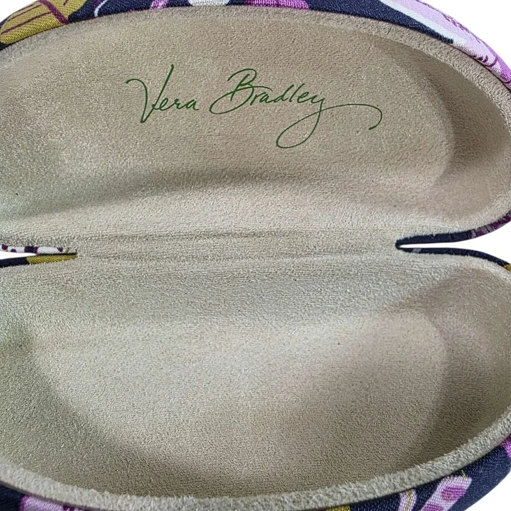 Vera Bradley Hard Eyeglasses Case Floral Print Purple‎ Blue Grandmacore Preppy